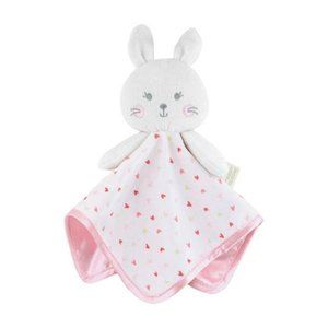 George Baby Bunny Rabbit Security Blanket Lovey White Pink Blue Hearts Lovey NWT